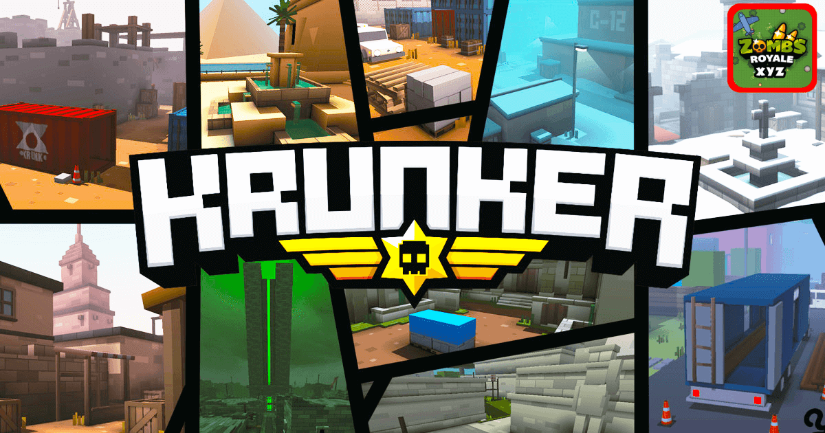 Krunker.io gameplay screenshot featuring fast-paced online FPS action on ZombsRoyale.xyz